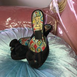 Miss L Fire springolaters black 1940s mule